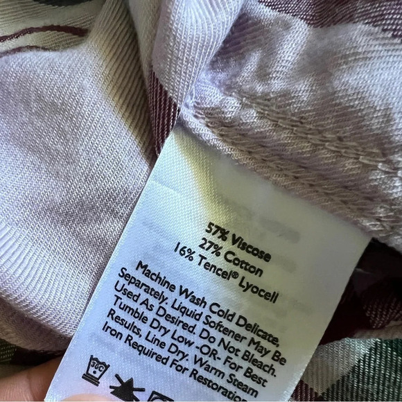 Eddie Bauer Pastel Plaid Flannel Top - Small - Picture 5 of 6